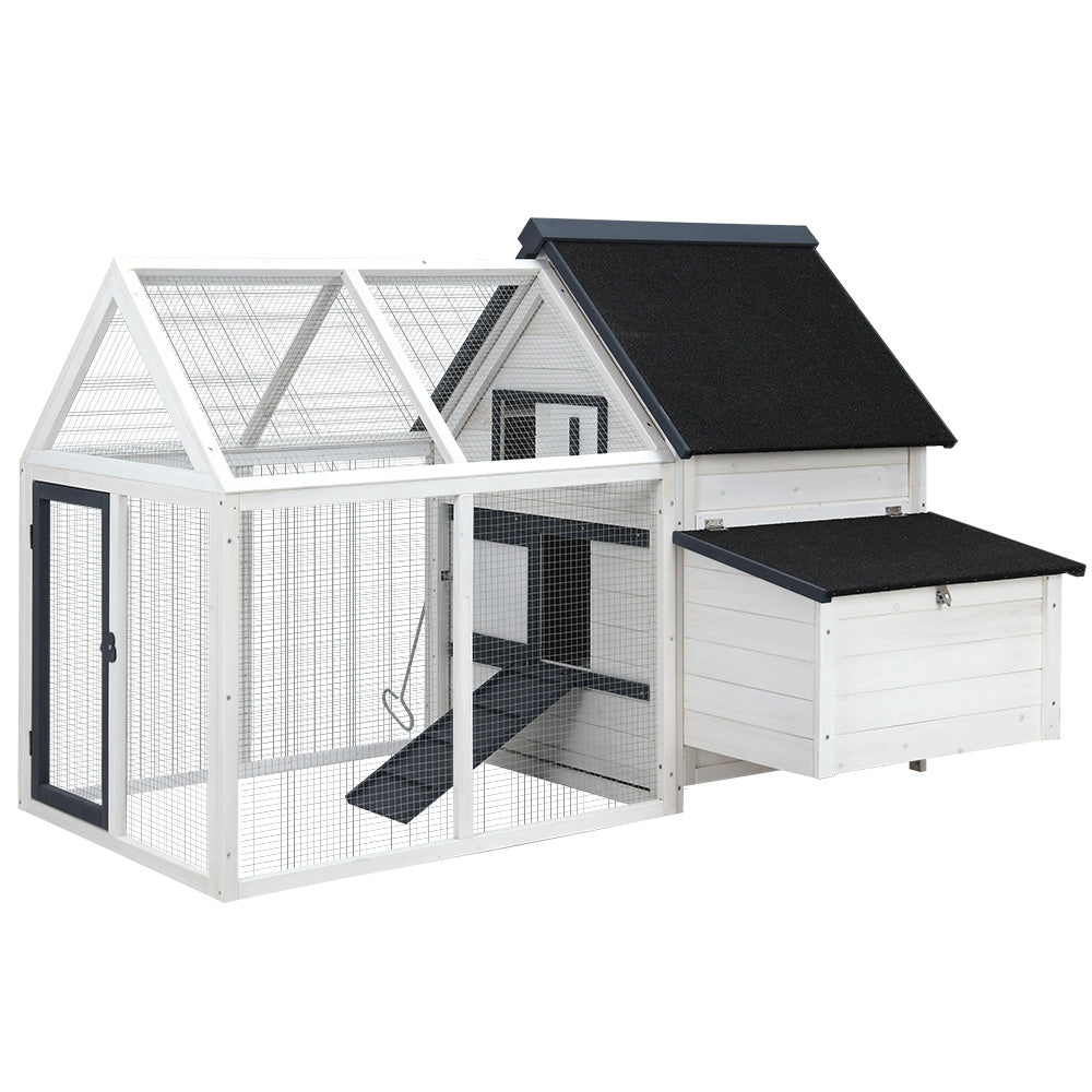 i.Pet Chicken Coop Rabbit Hutch 166cm x 120cm x 112cm Large Chicken Coop House Run Cage Wooden