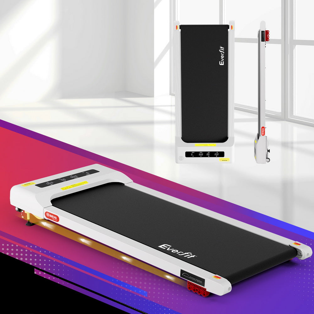 Everfit Treadmill Electric Walking Pad Incline Under Desk Home Gym 380mm White