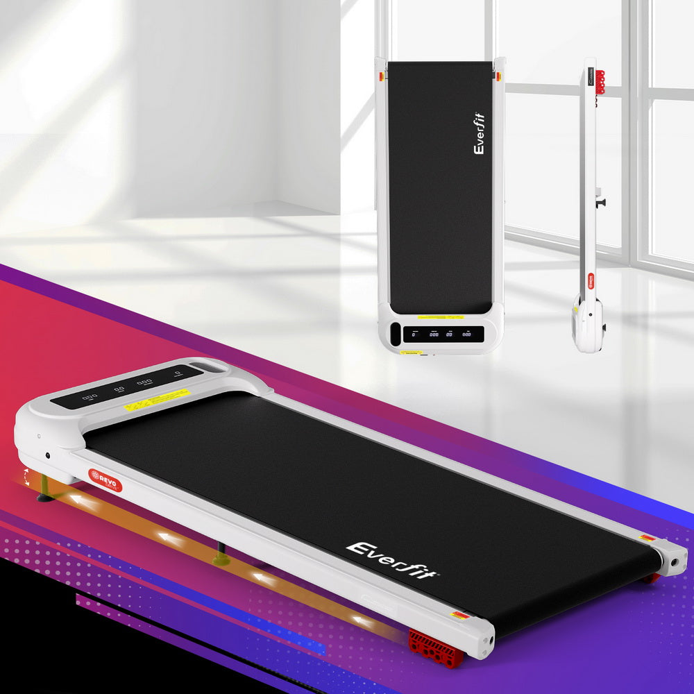 Everfit Treadmill Electric Walking Pad with Incline Under Desk Home Gym White