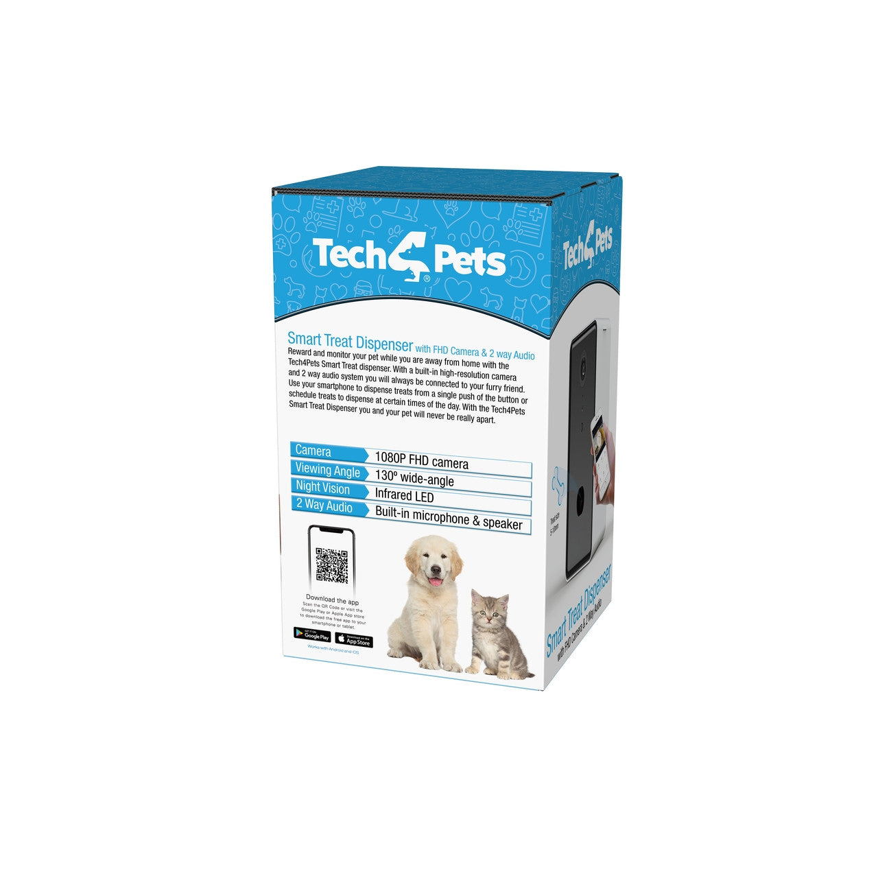 Tech4Pets Smart Treat Dispenser with HD Camera & 2-Way Audio