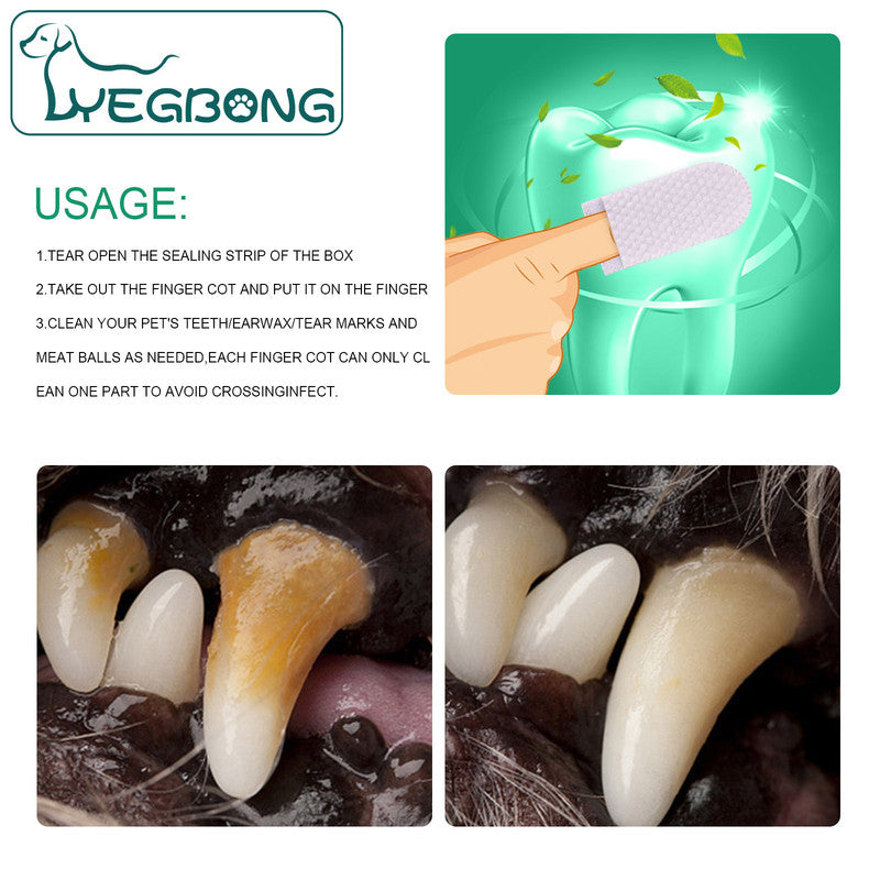 Yegbong Pet Tooth Cleaning Finger Set Dog Cat Cleaning Tartar Stone Oral Cleaning Care