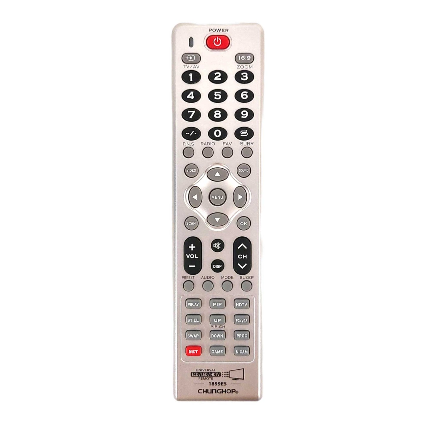 Chunghop Universal LCD LED HD TV Remote Control Compatible with Apple and more