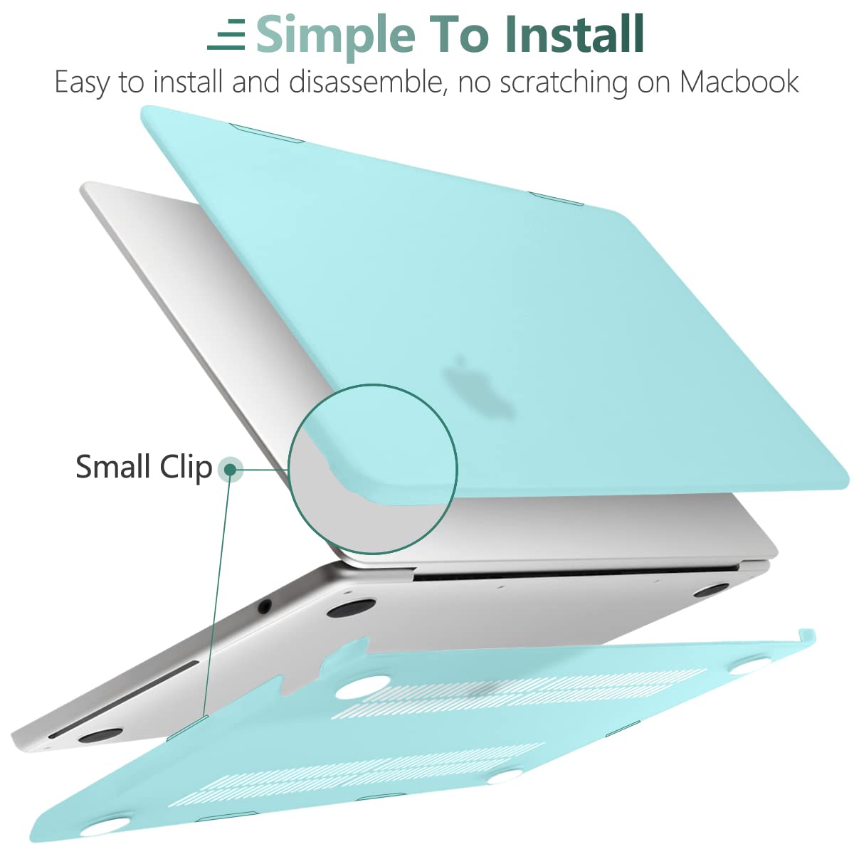 15 inch Air 2023 MacBook Air Matte Case A2941 M2 Chip Hard Shell Case Keyboard Cover Sky Blue