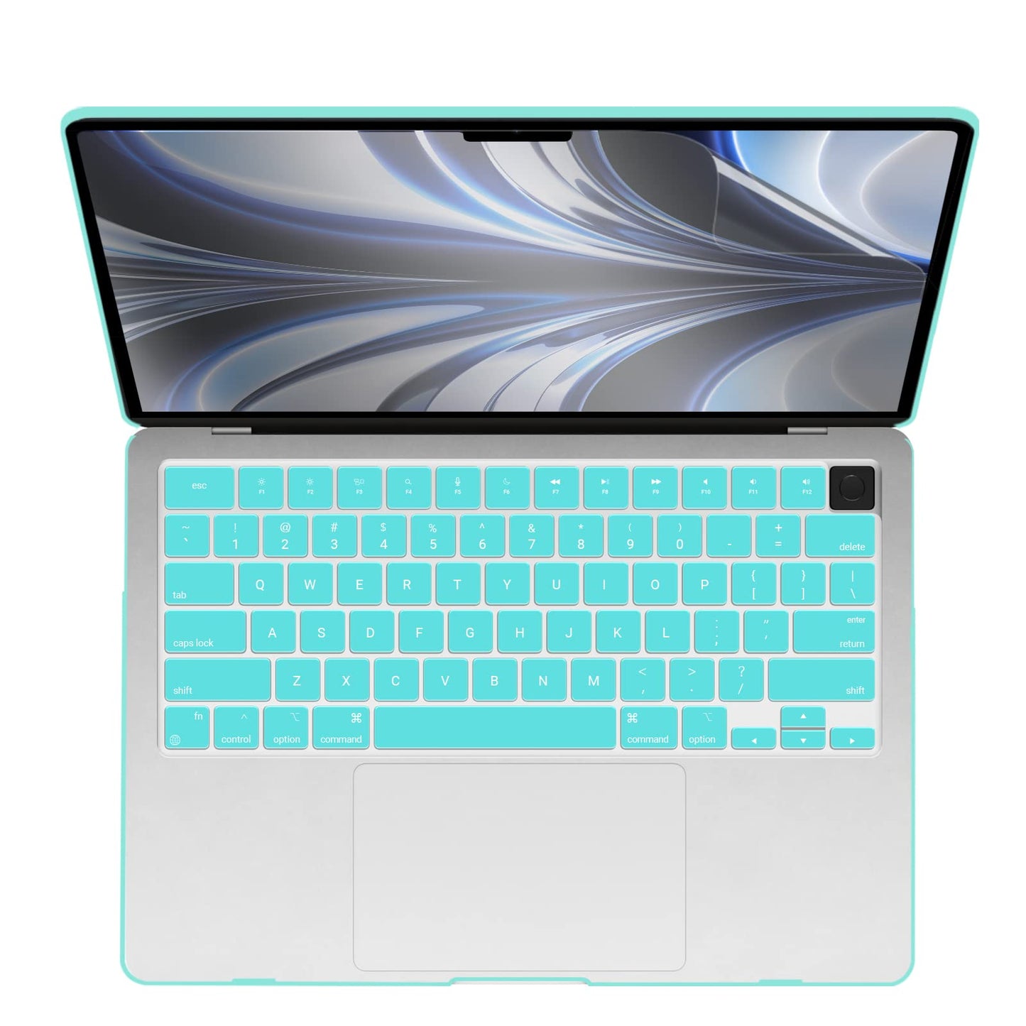 Suitable for 2023 2022 MacBook Air 13 inch case M2 Model A2681 Hard Shell Case Keyboard Cover Turquoise