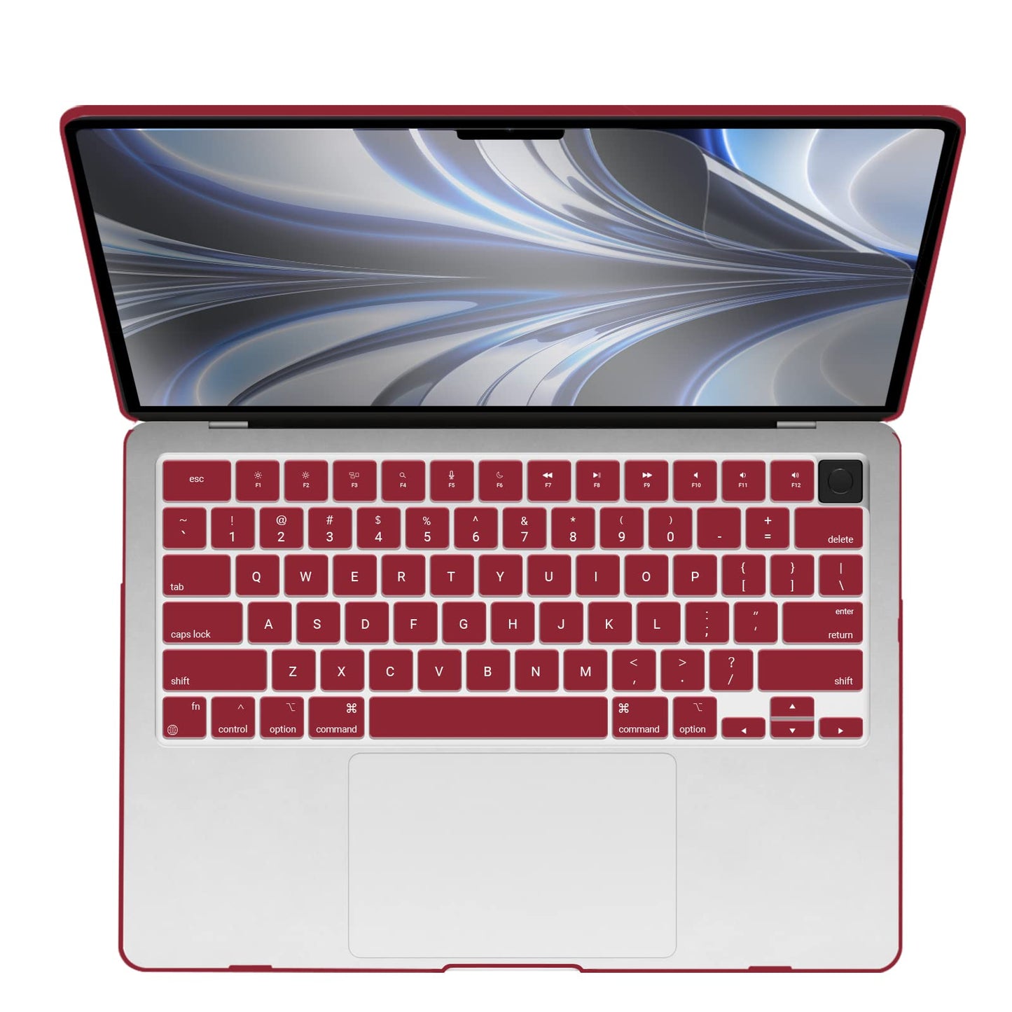 Suitable for 2023 2022 MacBook Air 13 inch case M2 Model A2681 Hard Shell Case Keyboard Cover Wine Red