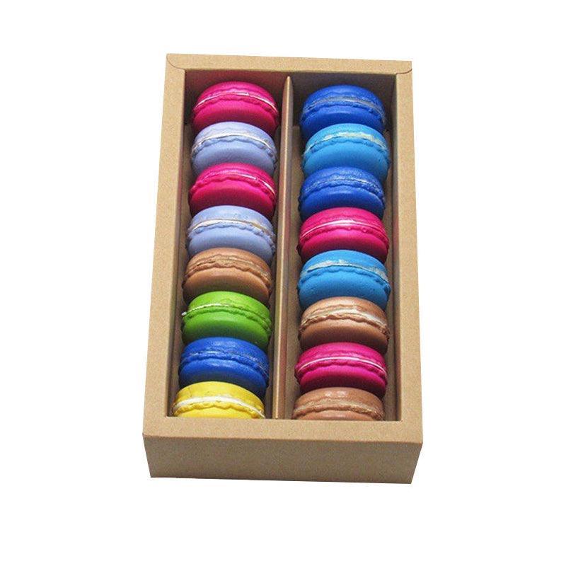 25Pcs White/Kraft Macaron Boxes 8/16 Hold Rectangular Favour Bomboniere Cookie - White 16 Hold