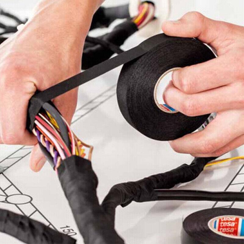 4Pcs 19Mmx 15M Adhesive Cloth Fabric Tape Cable Loom Wiring Harness For Car Auto