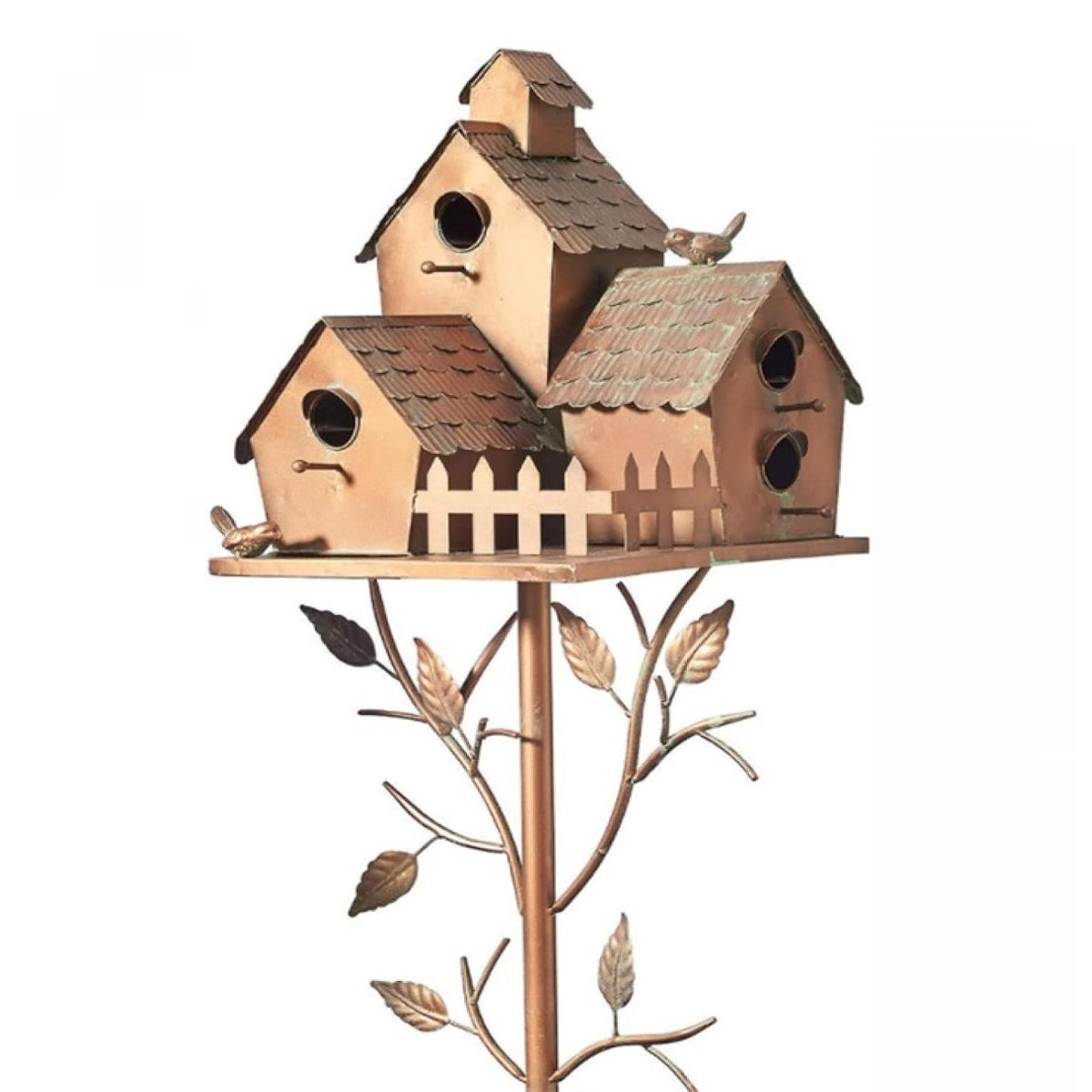 Birdhouse Garden Stakes Outdoor Yard Ornaments for Lawn and Garden Decoration - D