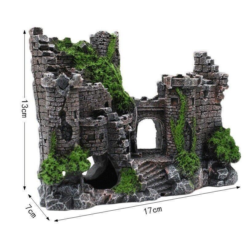 Aquarium Fish Tank Ornament Decor Landscape Ancient Castle Tower Hide Cave Resin