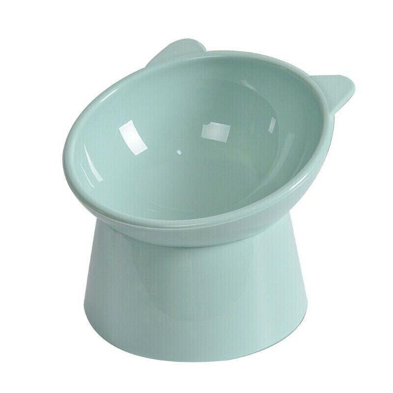 Elevated Pet Bowl Cat Dog Feeder Food Water High-Foot Anti Vomiting Tilted Bowl - Green