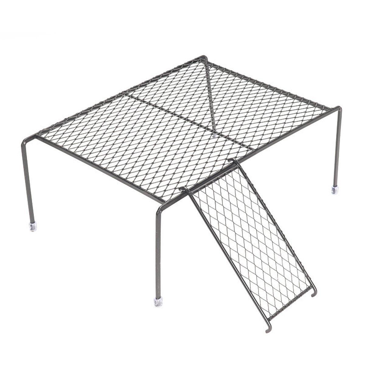 Metal Iron Chicken Feeding Ladder Grid Shelving Landscaping Platform Supplies - White-L