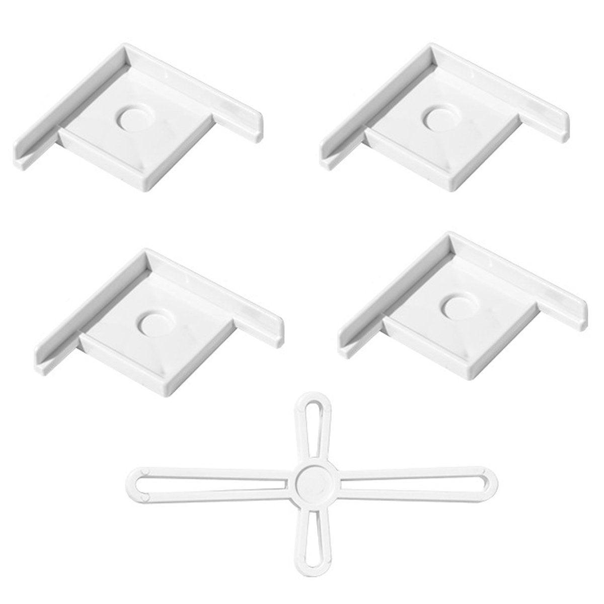 5pcs Plastic Fish Tank Base Bracket Corner Guard Stand Holder for Aquarium Tanks - White-L