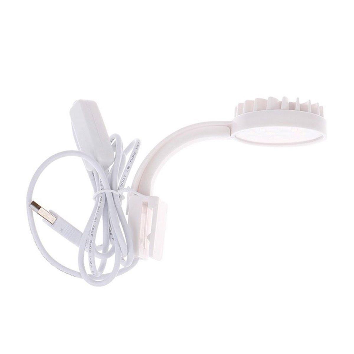 Small LED Fishbowl Aquarium Light Clip On Aquarium Plant Lighting Fish Tank Lamp - White