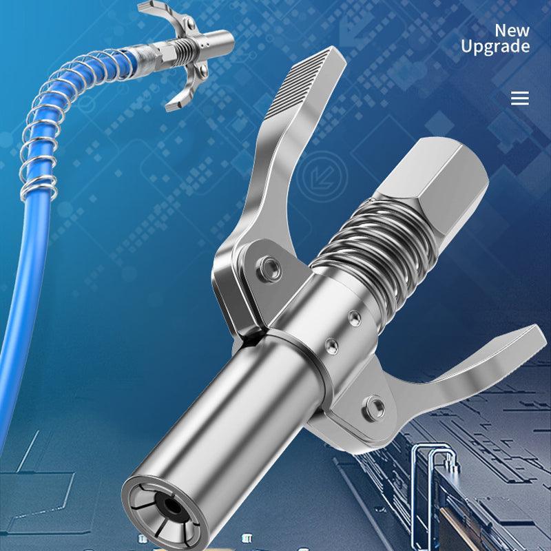 Grease Tool Coupler Heavy Duty Quick Lock Double Handle Leak-Free Grease Nozzle