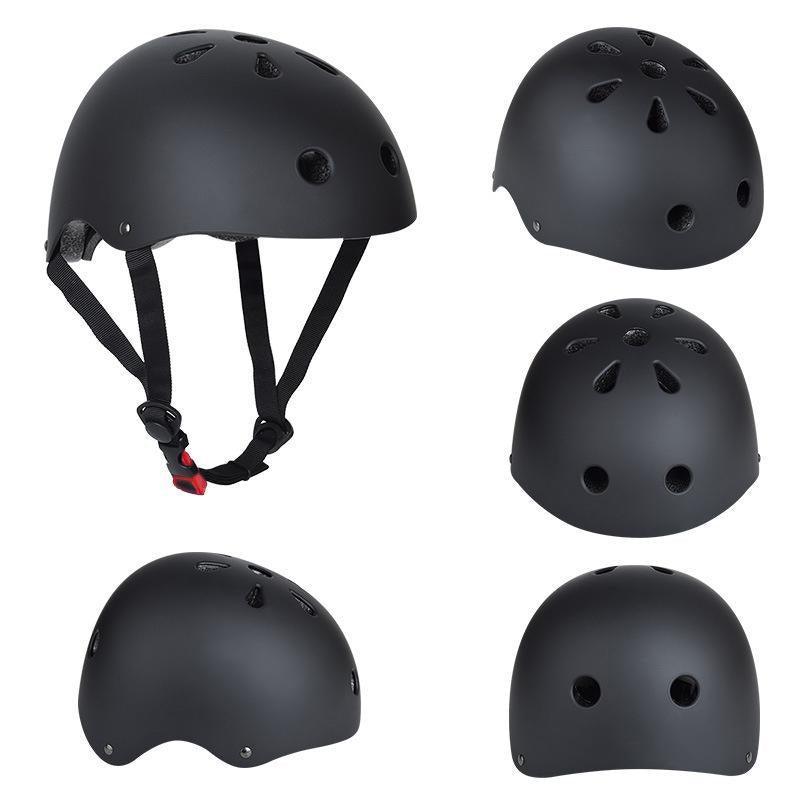Black Bike Skate Helmet with Adjustable Fit Lightweight Protective Design 3 Sizes - S