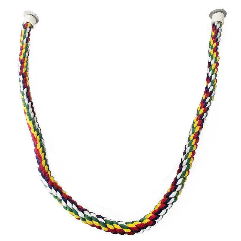 Parrot Rope Perch Colourful Bird Cage Toy Cotton Bungee Swing for Pet Birds - 80CM