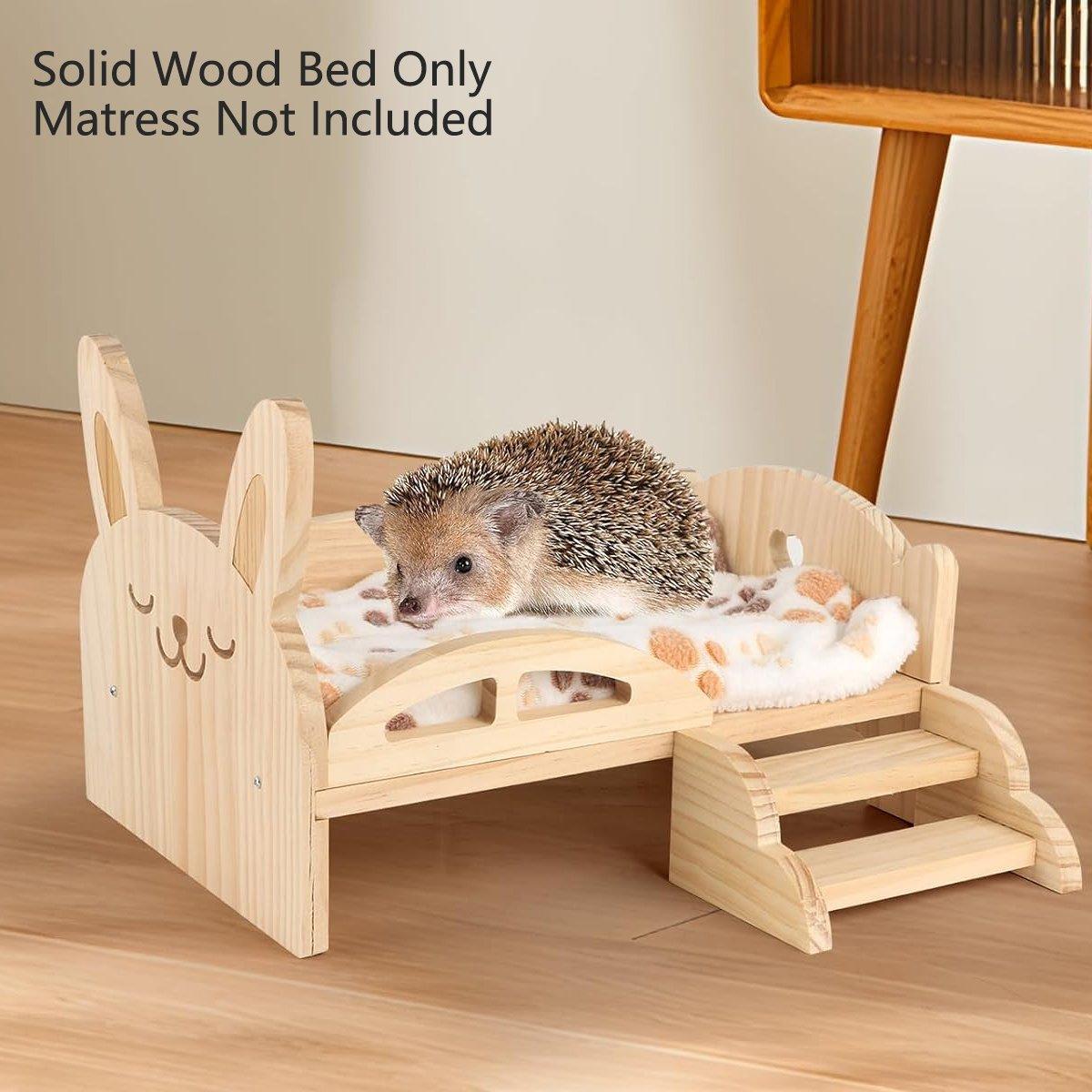 Wooden Rabbit Bed Small Animal Pet Cot Durable Sleeping Platform for Indoor Use