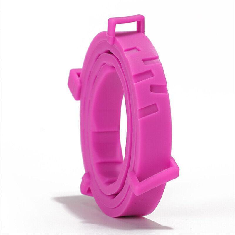 Adjustable Flea and Tick Collar for Dogs and Cats with Natural Repellent - Pink