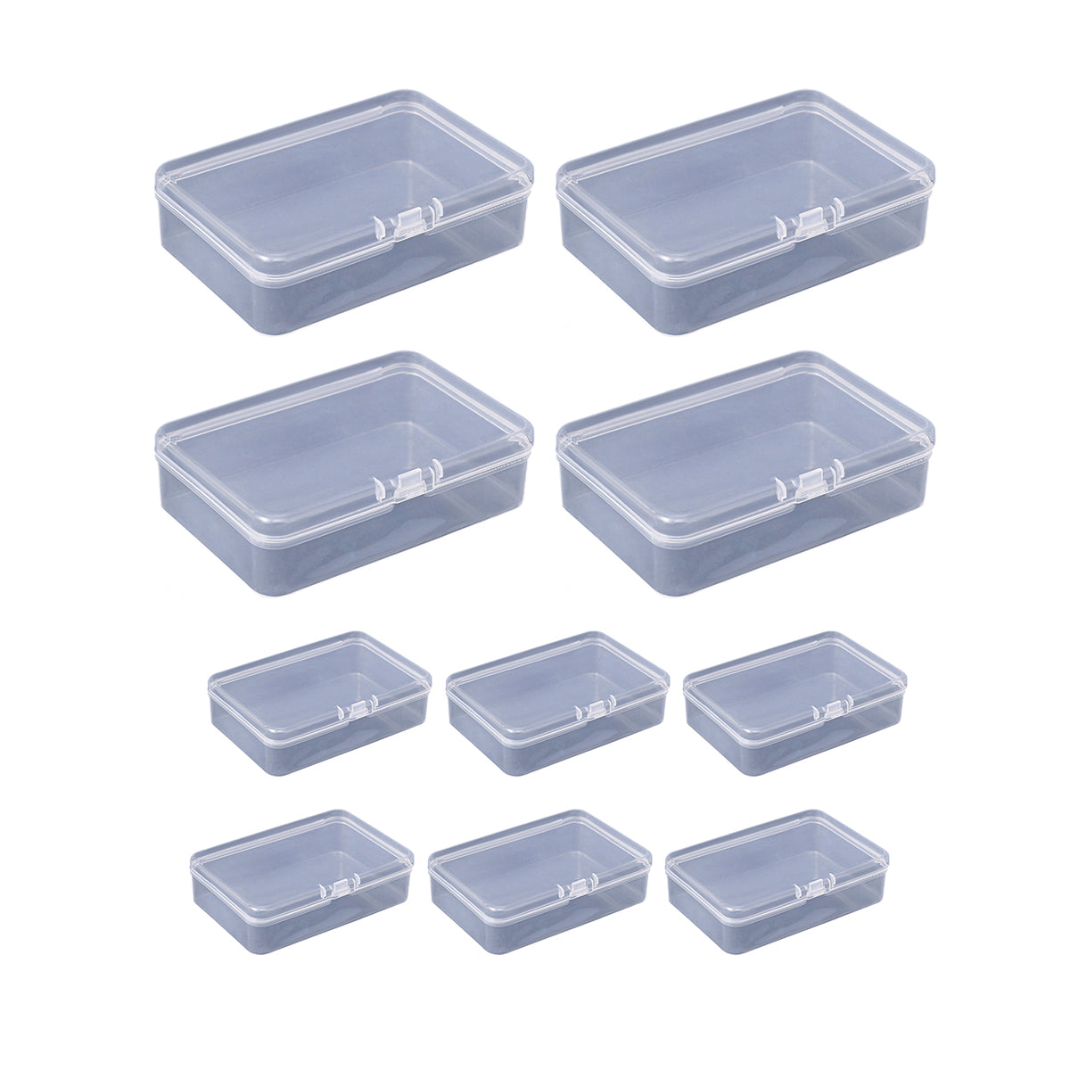 10PCS Card Storage Box Transparent Plastic Holder ID Business Card Organizer - Long And Tall