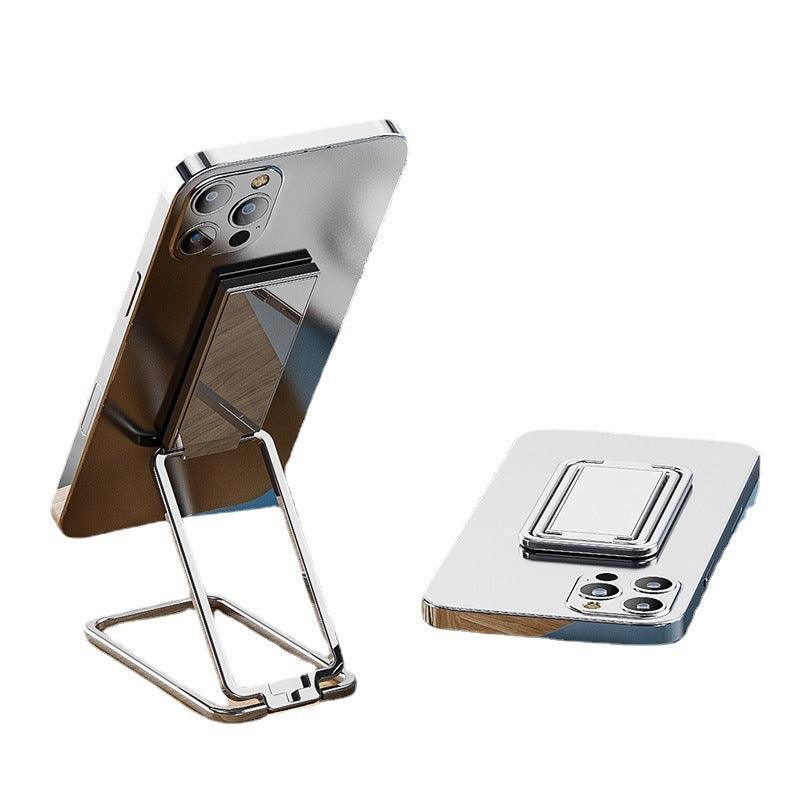 Portable Multifunctional Folding Metal Mobile Phone Holder Bracket Desktop Stand - Silver
