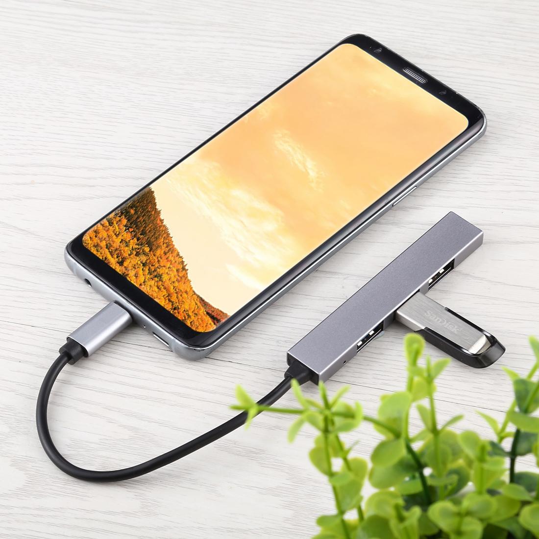 4-Port Usb-C Aluminum Alloy Hub With Led Indicator