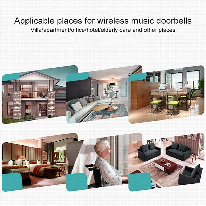 2 Remote Control Wireless Doorbell - White