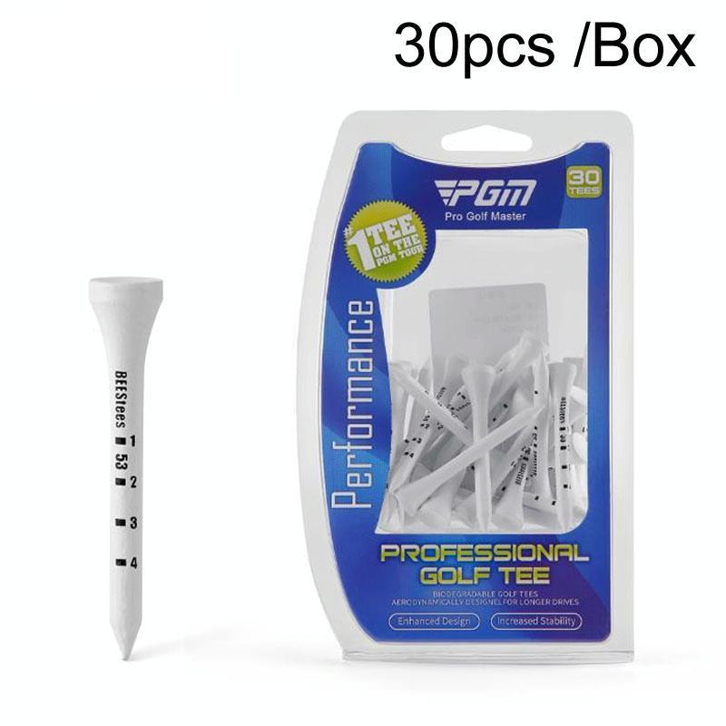 Adjustable Golf Tee Set - 30 Pieces Wooden Height Limit Spike Depth Marker - 69Mm