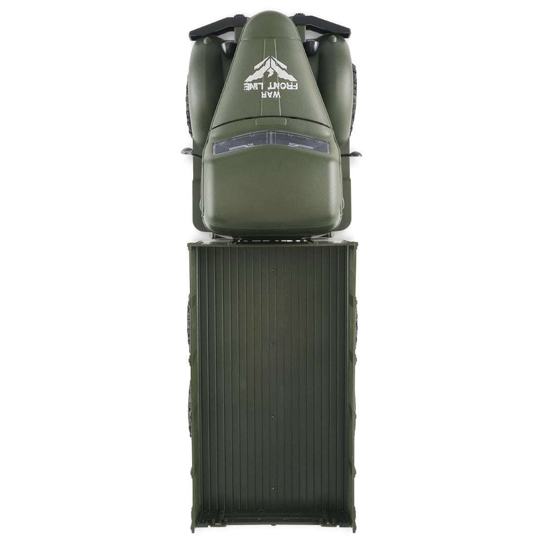 Mini 2.4ghz Rc 6wd Tracked Military Truck - Army Green