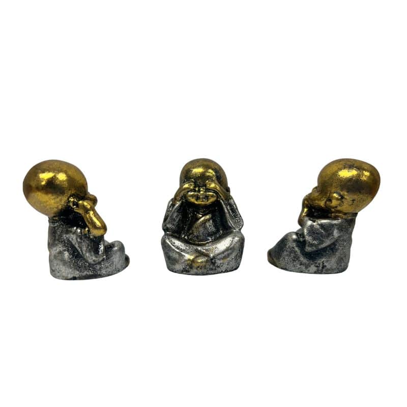 Set 3 Asst See Hear Speak No Evil Monks 5cm
