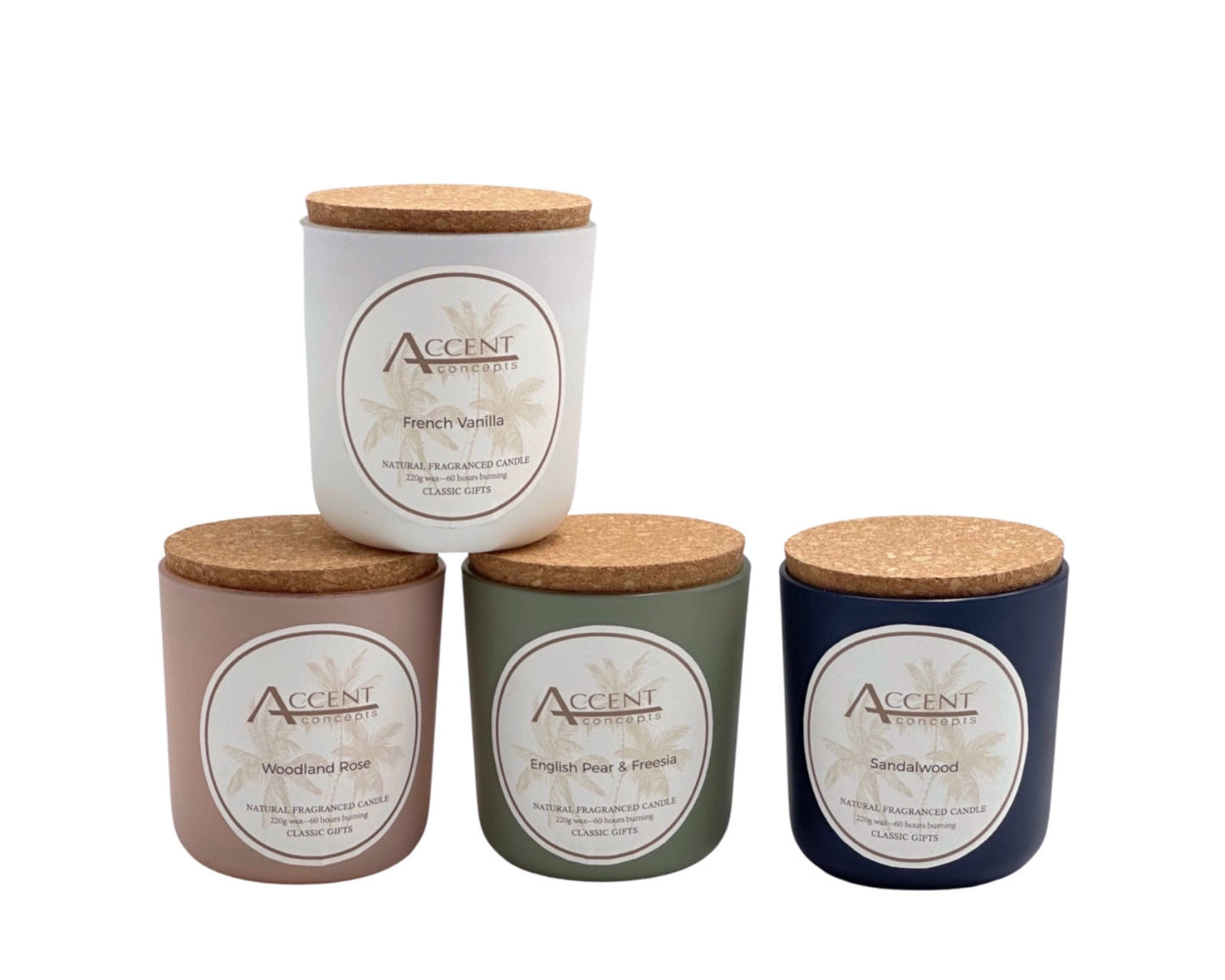 bulk 24 Soy Blend Candle ln Glass Jar 220G 4 Assorted