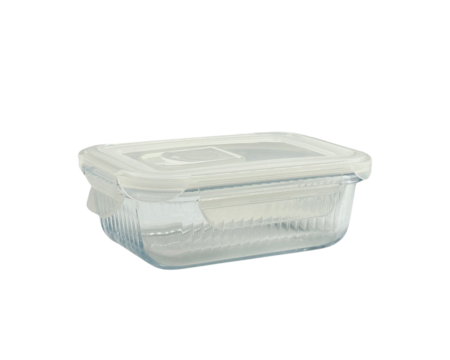 bulk 24 Borosilicate Glass Container W Lid Rect 370ml 15x6cm