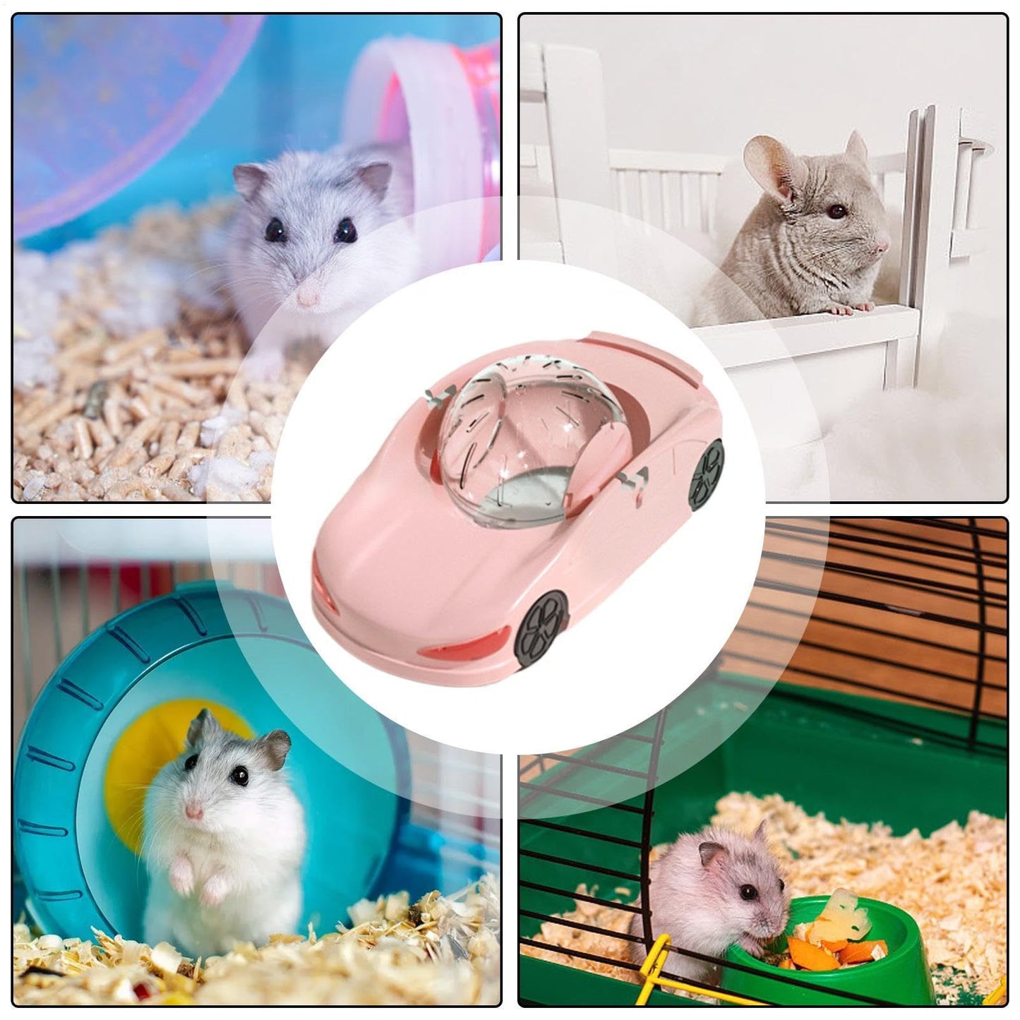 Pink Fun Hamster Racing Wheel Toy - Durable PP Plastic Exercise Wheel for Active Small Pets