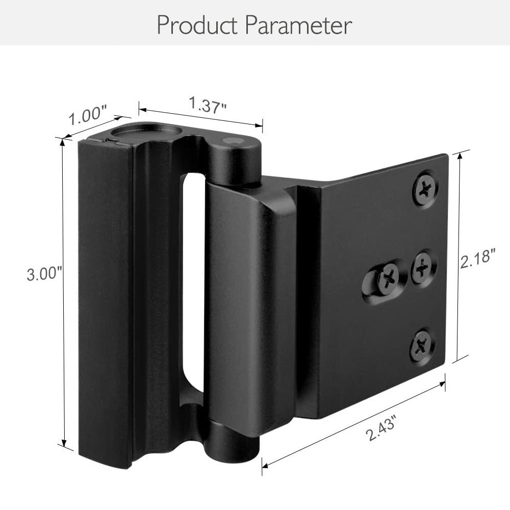 Silver Heavy-Duty Hotel Style Security Door Lock - Childproof Door Reinforcement Latch for Home Safety