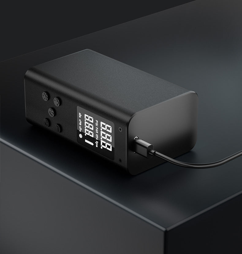 Mini Portable Electric Air Pump - 100 PSI, Digital Display, 50s Fast Inflation, USB Rechargeable(black)