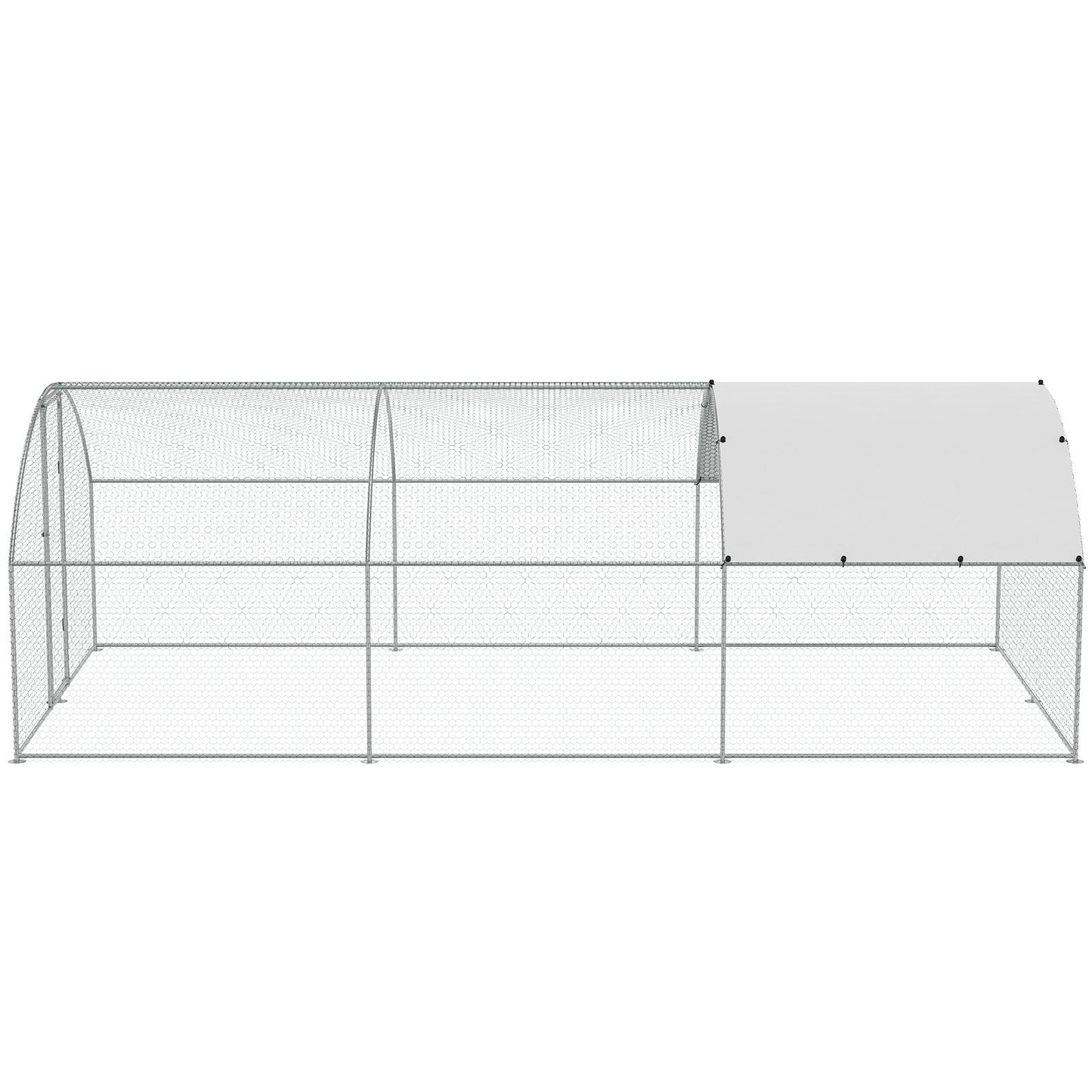 VEVOR Large Metal Chicken Coop with Run, 9.8x19.3x6.5 ft Walk-in Chicken Runs for Yard with Cover, Doom Roof Hen House with Security Lock for Outdoor and Backyard, Farm, Duck Rabbit Cage Poultry Pen