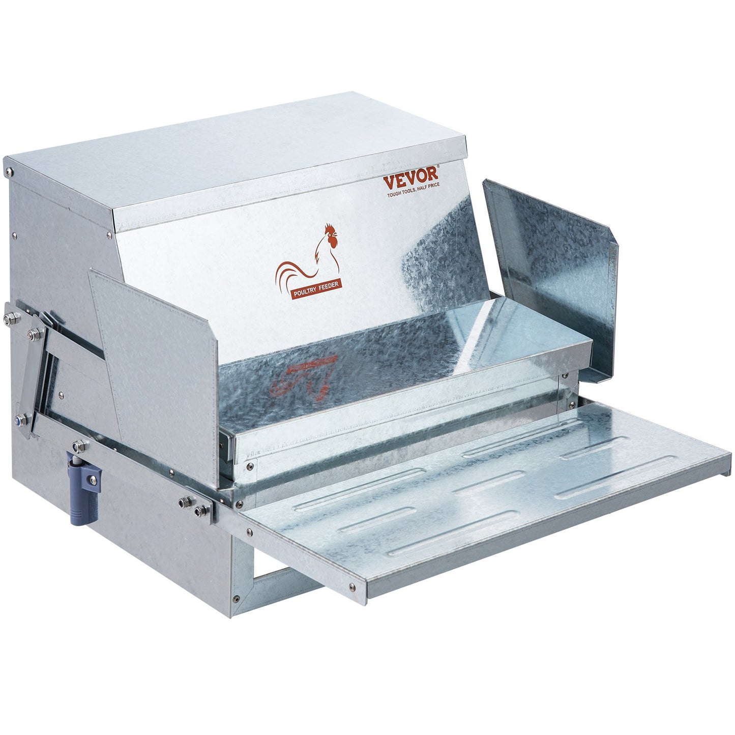 VEVOR Automatic Chicken Feeder Galvanized Steel Poultry Feeder 25 lb 10 Chickens