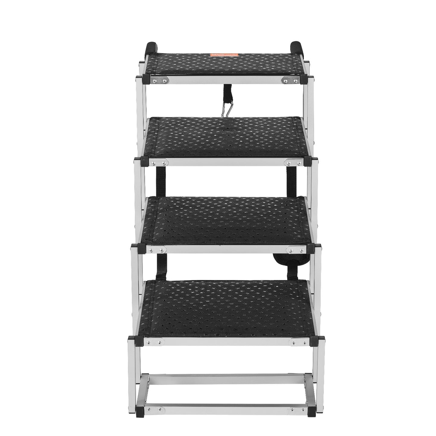 VEVOR Dog Stair for Cars 4-step Folding Dog Steps Aluminum Loads up to 150 lbs, Foldable 24-25.4 in Adjustable Height