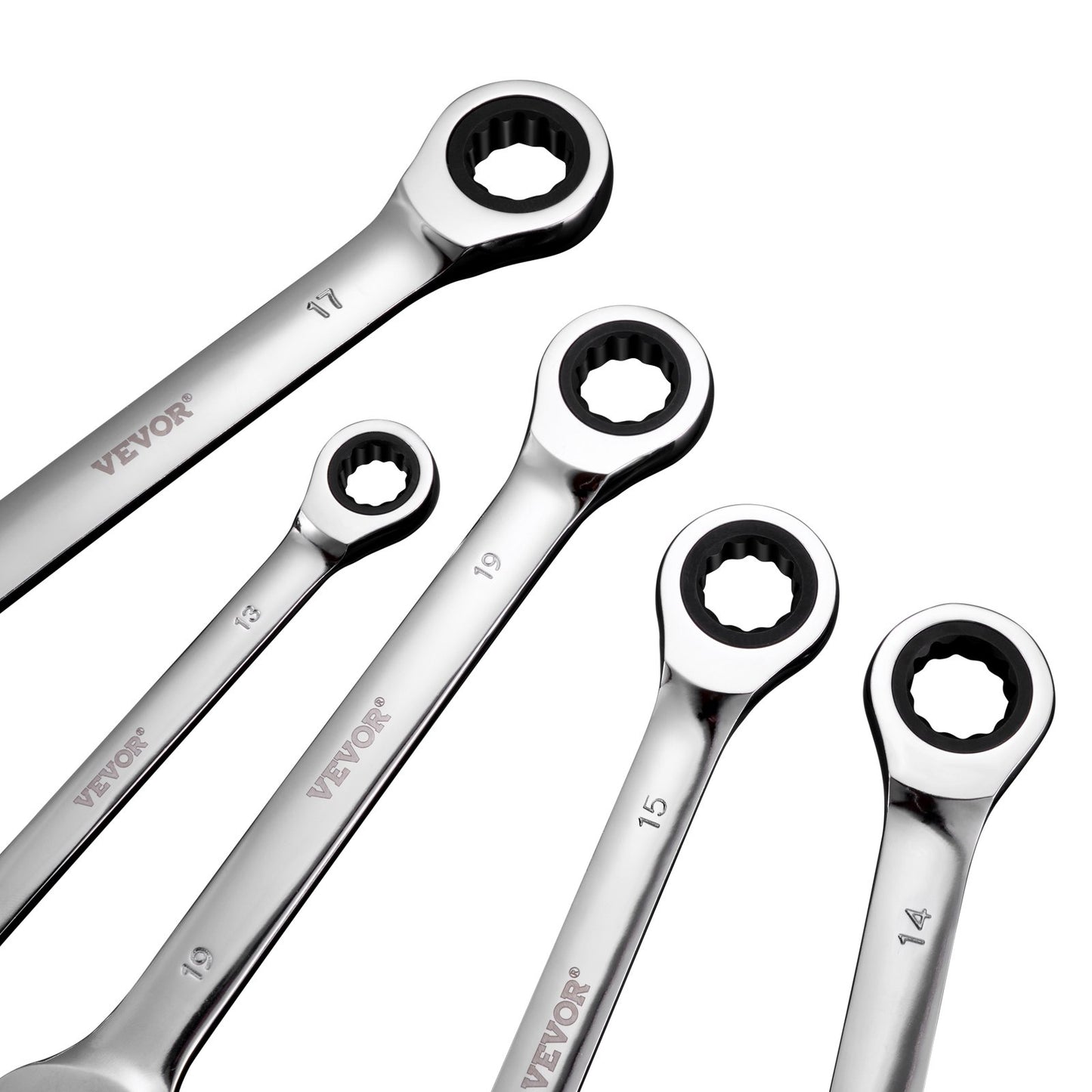 VEVOR Combination Wrench Set 8-Piece Metric 8 mm to 19 mm with Organizer Rack