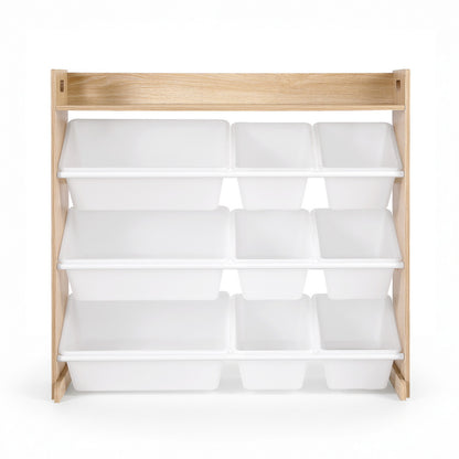 Keezi Kids Toy Box 9 Bins Bookshelf Organiser Display Shelf Storage Rack Wooden
