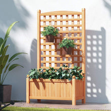 Load image into Gallery viewer, Green Fingers Garden Bed Wooden 64x35x115cm Planter Raised Box Container Trellis
