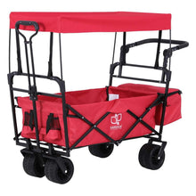 Load image into Gallery viewer, Gardeon Garden Cart with Removable Canopy Red
