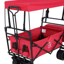 Load image into Gallery viewer, Gardeon Garden Cart with Removable Canopy Red
