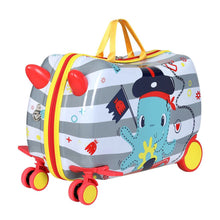 Load image into Gallery viewer, Wanderlite 17&quot; Kids Ride On Luggage Children Suitcase Trolley Travel Octopus
