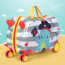 Load image into Gallery viewer, Wanderlite 17&quot; Kids Ride On Luggage Children Suitcase Trolley Travel Octopus
