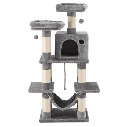 i.Pet Cat Tree 145cm Tower Scratching Post Trees Scratcher Condo House Light Grey
