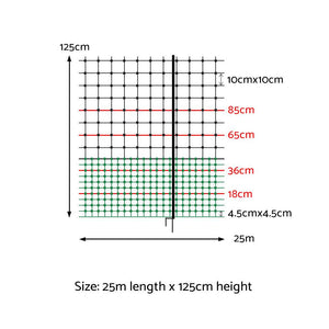 i.Pet Chicken Fence Electric 25Mx125CM Poultry Netting