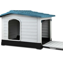 Load image into Gallery viewer, i.Pet Dog Kennel House Extra Large Outdoor Plastic Puppy Pet Cabin Shelter XL Blue
