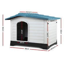Load image into Gallery viewer, i.Pet Dog Kennel House Extra Large Outdoor Plastic Puppy Pet Cabin Shelter XL Blue

