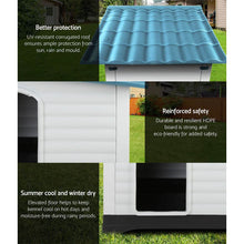 Load image into Gallery viewer, i.Pet Dog Kennel House Extra Large Outdoor Plastic Puppy Pet Cabin Shelter XL Blue
