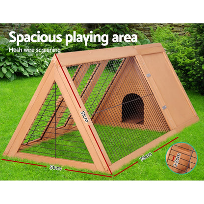 i.Pet Rabbit Hutch Chicken Coop 119cm x 51cm x 44cm Chicken Coop Large Run Wooden Cage Outdoor